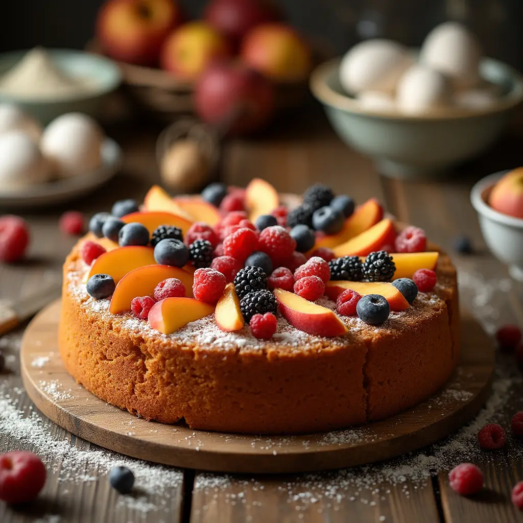 Cake Mix Fruit and Eggs