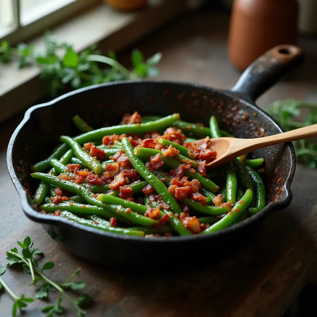 glazed green beans